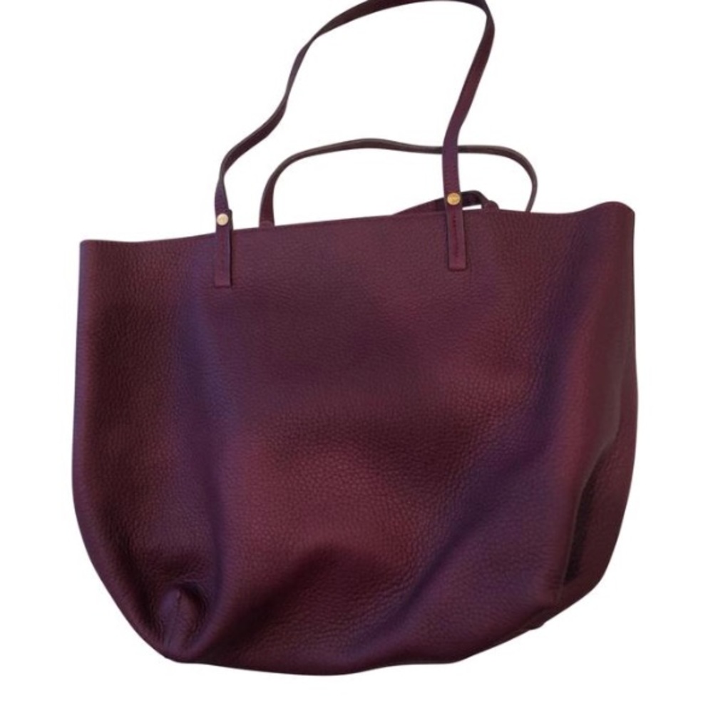 Maroon soft leather Gigi tote